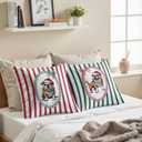 Funny Winter Christmas Bulldog Throw Pillow Covers 18x18 Set of 2,Winter English Bulldog Decor Pillowcase,Bulldog Mom Lover Winter Gifts