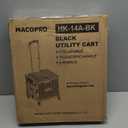 Foldable Utility Cart Folding Portable Rolling Crate Handcart with Durable Heavy Duty Plastic Telescoping Handle Collapsible 4 Rotate Wheels for Travel Shopping Moving Luggage Office Use (Purple)