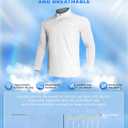 GEMYSE Men's Quarter Zip Pullover Long Sleeve Running Shirt 1/4 Zip Quick Dry Athletic Workout Shirts (White, XXXL)