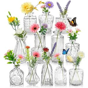 36 Pcs Artificial Flowers Table Centerpiece with Vases Spring Colorful Wildflower Centerpieces Silk Flower Arrangement for Wedding Baby Shower Table Centerpieces Party(Fresh Color)