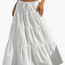 Verdusa Women's Long Maxi Skirt 2026 Boho Flowy Flared Ruffle Skirts Beach Vacation Spring Going Out Outfits Small