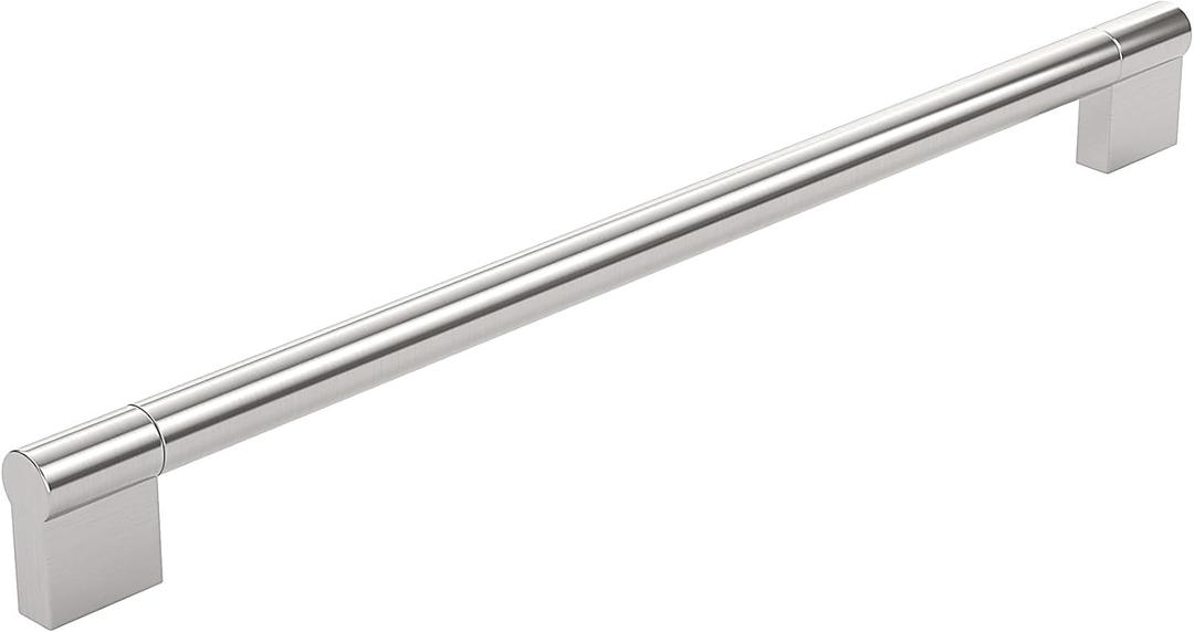 Richelieu BP527288195 Avellino Collection Brushed Nickel Cabinet Handle 11 3/8 inch (288 mm) Center to Center Cabinet Bar Pull, Modern Drawer Pull for Kitchen, Bathroom, and Dresser, 1 Pack
