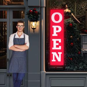 Led Open Sign for Business, 48"x12" Large Open Close Banner Sign for Business Window,Suitable for Bar Coffee Barber Shop Retail Store Storefront Glass Door Wall Decor