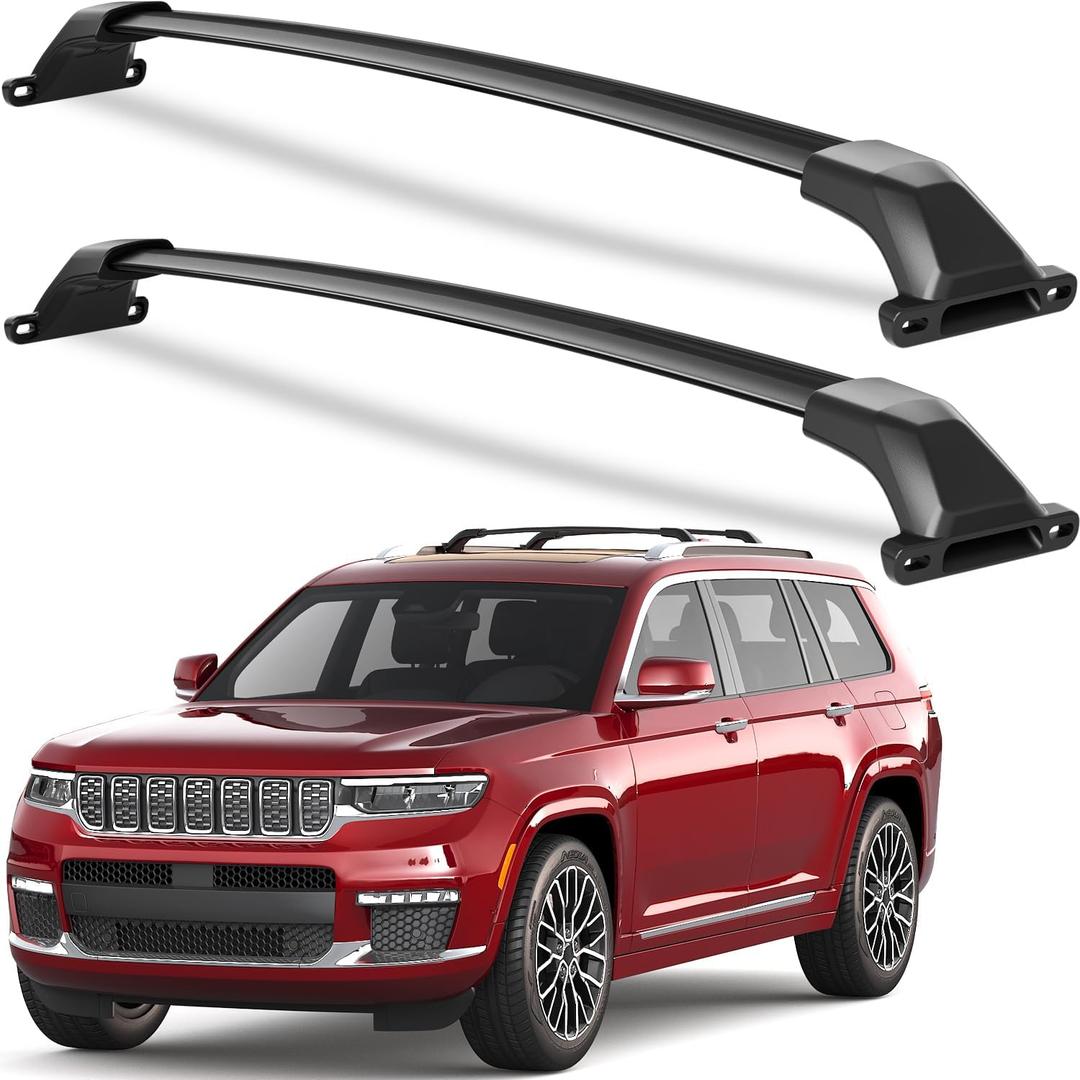 Roof Rack Cross Bars for 2021-2027 Jeep Grand Cherokee L & Grand Cherokee Wonder driver 300lbs Heavy Duty Aluminum Roof Rails Crossbars Rooftop Kayaks Bikes Cargo Boxes Kayak Luggage Canoe Road Trips