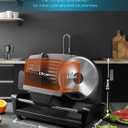 FOHERE Electric Meat Slicer 200W Deli Slicer for Home with Removable Two 7.5 Blades, 0-15mm Precision Thickness Adjustment Knob Cut Deli Food, Meat Ham Bread Fruit, Include Food Carriage, Black