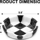 Marble Spoon Rest for Stove Top, Checkered Kitchen Utensil Holder, Coffee Bar Accessory, White Black