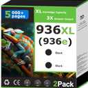 936XL 936e Black Ink Cartridges Compatible for HP 936 Black Ink Cartridges Combo Pack Work with OfficeJet Pro 9110 9110b 9120 9122 9125 9125e 9128 9128e 9130 Printer,Update with V19.8.1 Chip (2 Pack)