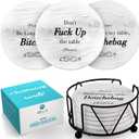 Funny Coasters - Perfect White Elephant Gifts - Unique Gifts for Women Men - Cool Friend Gifts - Secret Santa Gifts - Gag Gifts - Couples Gifts - Funny Housewarming Gifts - Birthday