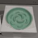 Cat Slow Feeder Bowl Set - 2 Pcs Ceramic Cat Food Plates for Slow Eating - Double Cat Dish for Dry Wet Food - Slow Feeding Cat Bowls Whisker Friendly - Microwave and Dishwasher Safe - Blue and Green