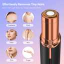 Flawless Facial Hair Remover for Women, Device, Remover Women Face, Finishing Touch Upper Lips, Chin & Cheeks, USB Rechargeable with LED LightIncluded Two Replacement Heads (Black)