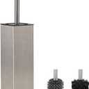 BVL Toilet Brush and Holder Set Brushed Nickel Toilet Bowl Cleaner Brush Freestanding for Bathroom, Brushed Nickel