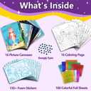 Foil Art Craft Activity for Kids.Foil Foam Stickers Princess Dress-Up Paper Dolls Play Set.2 in 1 Art and Craft for Kids,Creative Travel Toys, Birthday Gifts for Boys & Girls Ages 4 and Up (purple)
