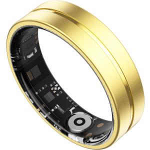 Smart Rings Fitness Health Ring Heart Rate Sleep Rings Remote Family Care Sports Exercise Modes Activity Tracker Pedometer Smart Rings for Android & iOS Phones (9, gold)