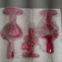 Maxdot 3 Pcs Hot Magenta Glass Candlestick Holders Heart Candle Holders Glass Taper Vase Decor Table Centerpieces for Wedding Receptions Anniversary Bachelorette Birthday Engagement Party Decorations