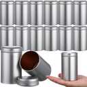 meekoo 18 Pcs Tea Tins Canister for Loose Tea 6 oz Airtight Tea Tins Bulk with Lids Metal Tea Jars Small Round Storage Containers for Travel Business Coffee Cans Candy Spices Herbs Kitchen(Silver)