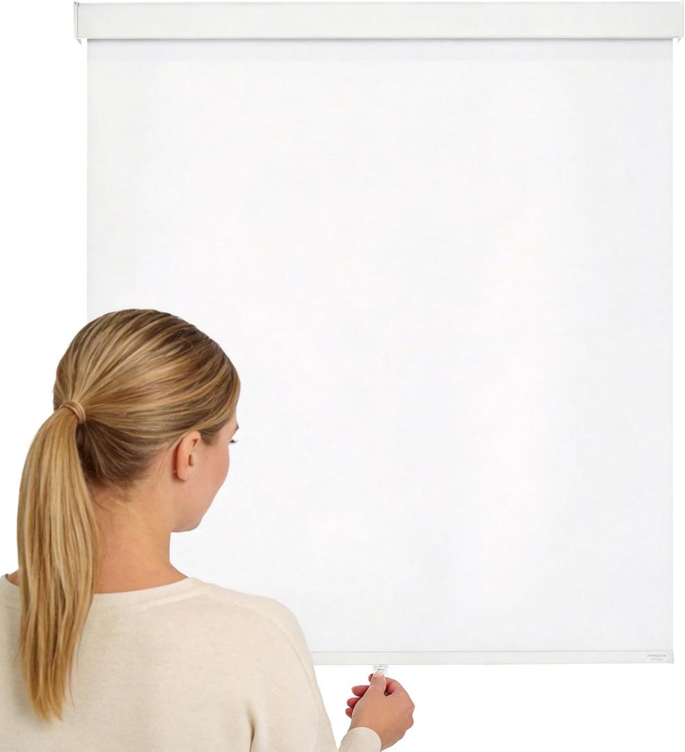 Blackout Roller Shades Cordless Blinds for Indoor Windows Room Darkening Free-Stop UV Protection Shades Door Blinds for Home and Office (65" W x 72" H, White)