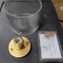 7.8" Antique Brass Flush Mount Ceiling Light, Ribbed Glass Lamp for Hallway, Entryway, Porch