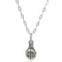 Sterling Silver Teeny Tiny Ladybug 3D Good Luck Charm Necklace, 18"
