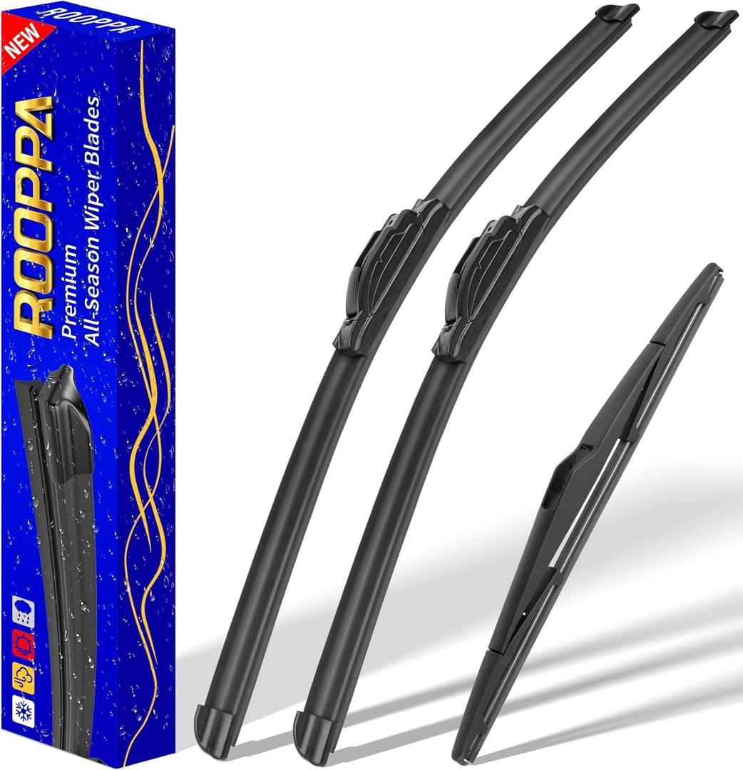 3 wipers Replacement for 2011-2016 Kia Sportage, Windshield Wiper Blades Original Equipment Replacement - 24"/18"/12" (Set of 3) U/J HOOK