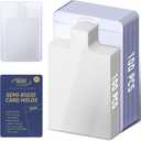 DEDC 200Pcs Card Sleeves -100 Semi Rigid Card Holder & 100 Tabbed Sleeves, Perfect Fit Sleeves Trading Card Shipping Supplies