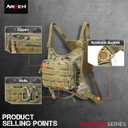 Outdoor Tactical Chest Bag for Men Sports Rig Vest with Pouch Phone Adjustable EDC Travel Pack (Camo)