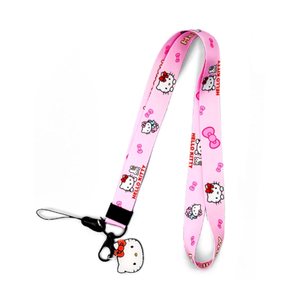 FBTLDS Hallo Kitty Lanyard for Keys and Women, Lanyards for ID Holder, Cute Kawaii Anime Pink Lanyard Pack of 2