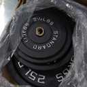 Fitvids Cast Iron Standard Weight Plates Including 5FT Standard Barbell with Star Locks, 95-Pound Set (85 Pounds Plates + 10 Pounds Barbell), Multiple Styles