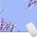 Purple Flower Mouse Pad for Women, Pretty Floral Unique Design Mouse Pads for Desk. Cute Premium-Textured Mousepad with Non-Slip Rubber Base for Notebooks Desktop Computers Office Supplies