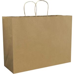 FACEBAG 100Pcs Brown Paper Bags with Handles Bulk, 16x6x12 Inches, Large-sized Kraft Paper Shopping Bags & Gift Bags for Party Favors Grocery Shopping & Retail Reusable & Durable