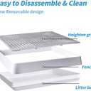 PODOO Rabbit Litter Box Training Potty Tray for Guinea Pig & Small Pets Spacious Grid Pan with Low Entrance, Easy-Clean & Odor-ResistantHelps Keep a Clean Cage and Reduce Mess
