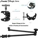 20" Magic Arm Clamp Kit with 1/4" & 3/8" Thread Clamp,Adjustable Friction arm- Articulating arm,with/Phone Clip/Tripod Mount Adapter,for Action Camera/DSLR/LCD Monitor/LED Lights/Cell Phone
