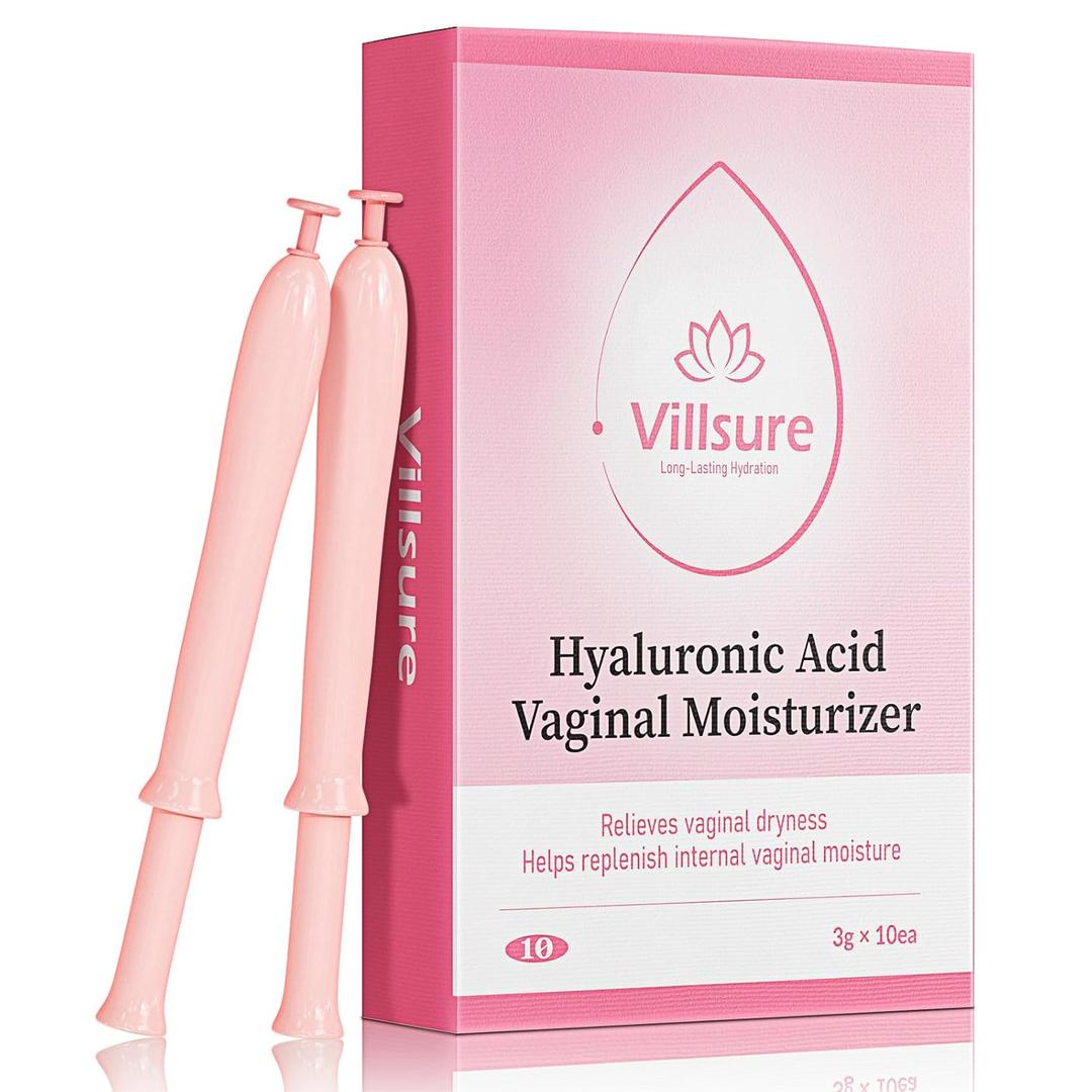 Villsure Hyaluronic Acid Vaginal Moisturizer for Women pH Balance Support Vaginal Care Gel Helps Relieve Dryness & Support Vaginal Health Fragrance-Free