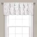Lush Decor Riley Window Valance, Single 54" W x 18" L, White - Valance Curtains - Kitchen Valances for Windows - Bathroom Window Curtains