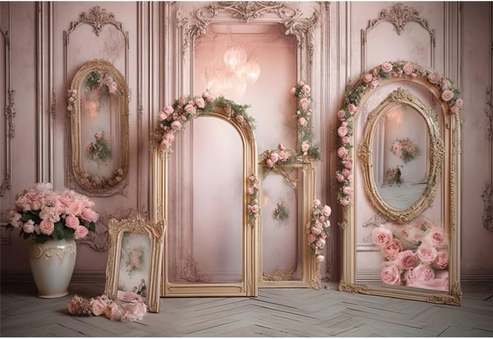 7x5ft Polyester European Style Wedding Arch Backgrounds & Props for Birthday, Bridal, Baby Shower & Party