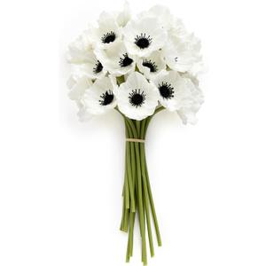 Ling's Moment Poppy Flowers Artificial, Faux Silk Poppies for DIY Bouquet, Bulk Fake Wedding Filler Flowers for Centerpieces Arrangements Bridal Shower Decorations, White
