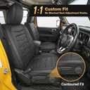 AOMSAZTO Fit for Jeep Wrangler JL 4-Door 2018 2019 2020 2021 2022 2023 2024 2025 2026 Car Seat Covers Full Set Waterproof Faux Leather Pickup Seat Cushions 5 Seats, Black