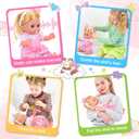 PROOU Baby Care Doll Toys Set, 36PCS Dolls Playset, Hair Salon Pretend Play Toddler Doll Toys Incl 14'' Baby Dolls Toy, Backpack, Hair Dryer, Curler, Xmas Gifts for Age 3 4 5 6+ Years Old Girls Kids