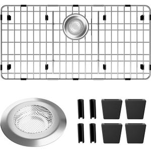 Sink Protectors for Kitchen Sink, Sink Grate Grid for Bottom of Sink, Metal Sink Rack, Bottom Basin Rack, Stainless Steel, 28-7/8" x 14-3/8"