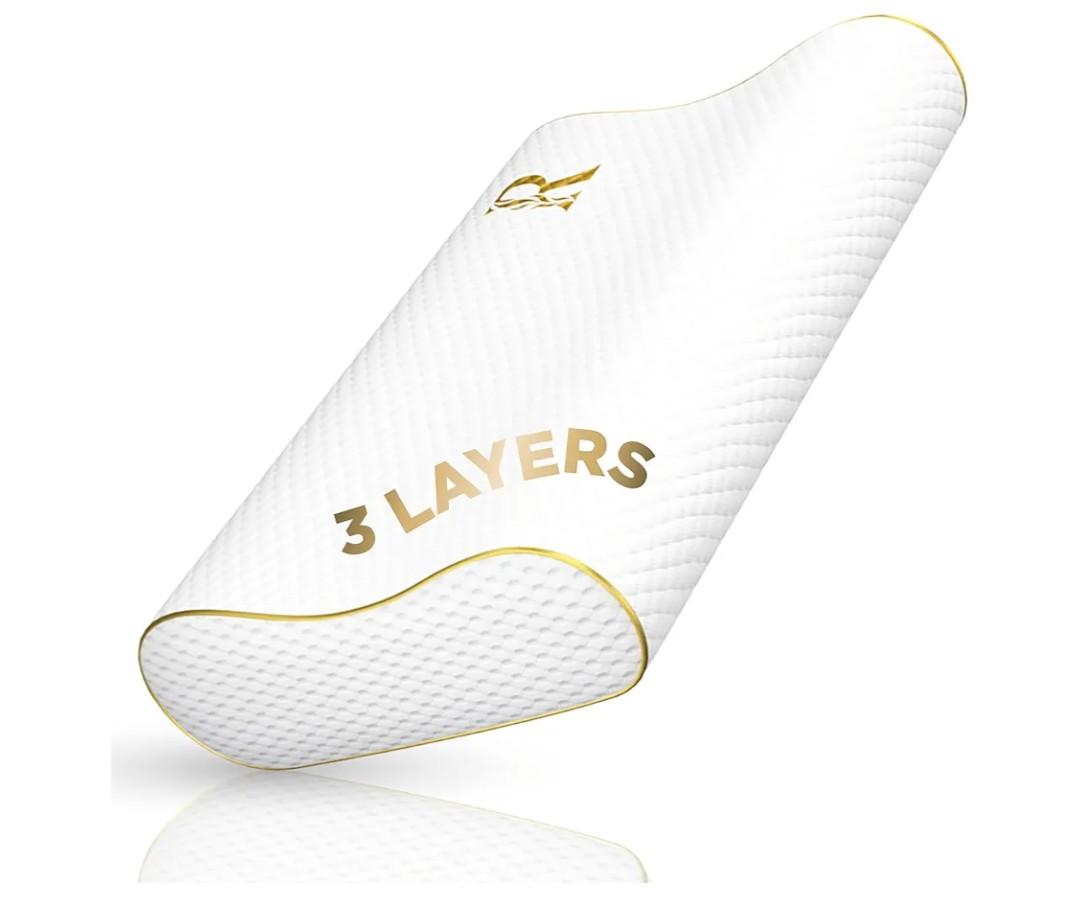 Memory Foam Pillow, King Cervical Pillow for Neck Pain, Contour Pillow, Neck and Shoulder Pain, Side Sleeper, Back and Stomach Sleeper