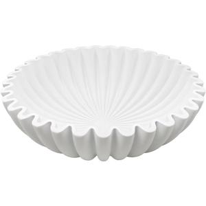 YMXYJM Large Decorative Bowl, Modern Handicraft Bowls for Home Decor, Decorative Fruit Bowl for Kitchen Counter, Ruffle Bowl Decor, Stylish Key Bowl for Entry Table, White