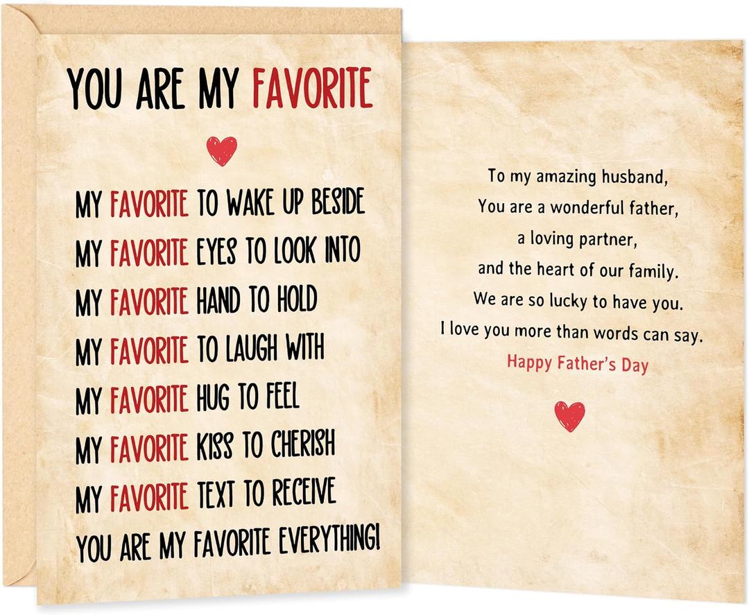3 x IDU Fathers Day Card Gifts for Husband,Fathers Day Card Gifts from Wife,Happy Father's Day Cards Decorations Gifts For Husband with Envelope