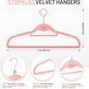 Velvet Stackable Hangers 30 Pack, STOPKLAS Pink Clothes Hangers Non Slip Felt Hangers with 360 Swivel Hook, Thin Hanger Space Saving, Heavy Duty Closet Hanger for Clothes, Coats, Suits, Dress, Pants