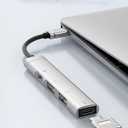 2 x USB C Hub 3.0 4-Port, USB Multiple Hub Data Splitter Extender with USB-C Power/Data Port, for MacBook Pro/Air, foriPhone15/Pro/Plus/Max, foriPad ProLaptop, PC, PS4/5, Keyborad, Mouse