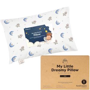 Mini Toddler Pillow with Pillowcase - 9x13 My Little Dreamy Travel Kids Pillow for Sleeping, Toddler Bed, Small, Tiny, Organic Cotton Pillowcase, Soft & Breathable, Kids 2-4 Years Old (Space Drift)