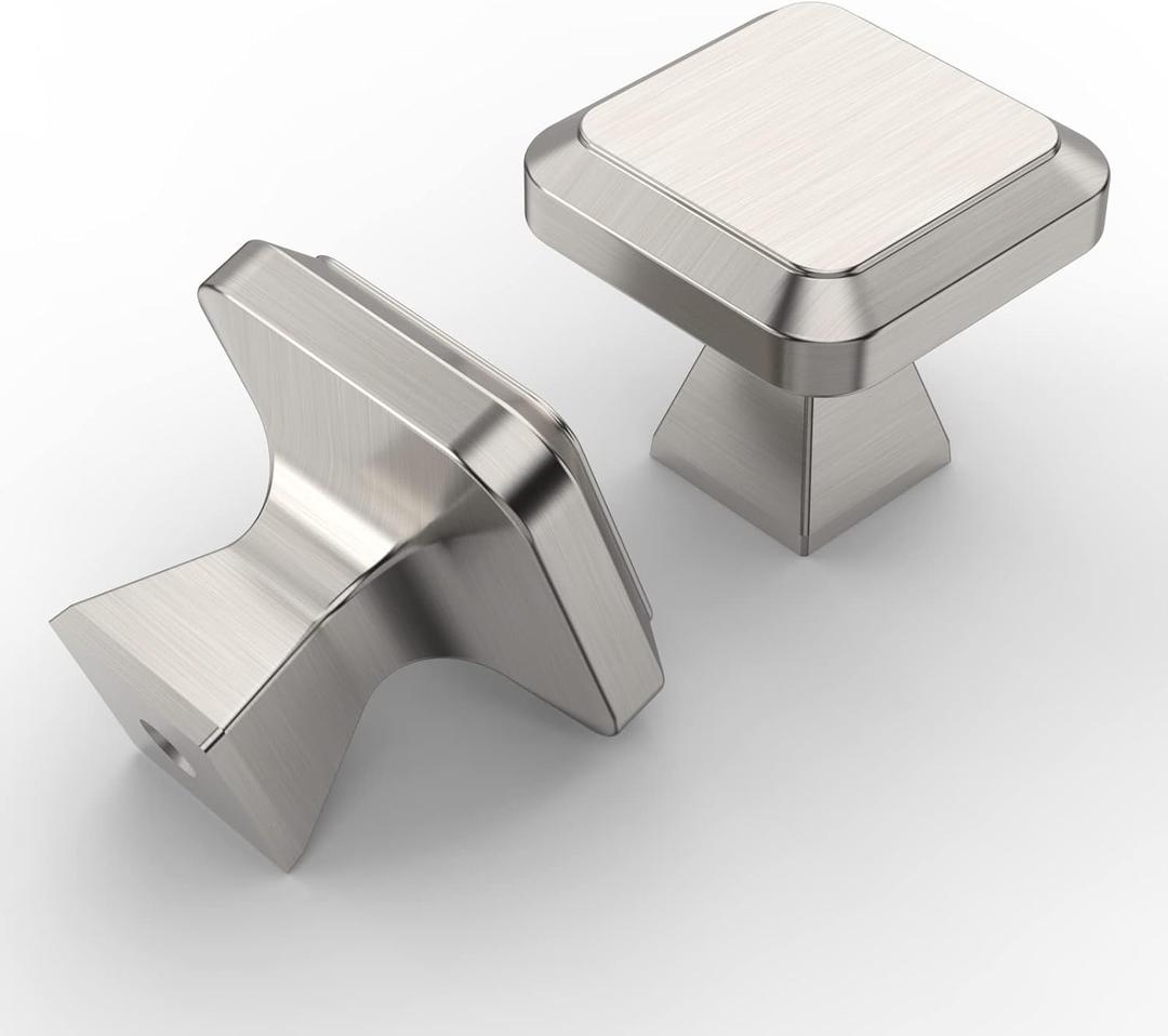 Asidrama 10 Pack Brushed Satin Nickel Kitchen Cabinet Knobs for Dresser Drawers - Zinc Hardware