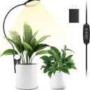 YUYMIKA LED Grow Light, Clip On Plant Lights for Indoor Growing with 3,6,12 H Timer, 10 Dimmable Levels Grow Lights for Indoor Plants Full Spectrum, for Houseplants, Bonsai, Pot Plant (1-Pack)