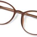 FONHCOO Blue Light Blocking Glasses Women Men Computer Eyeglasses,TR90 Fashion Round Transparent Anti Blue Light Glasses with Anti Eyestrain & UV Glare for Gaming & Reading (Matt Coffee)