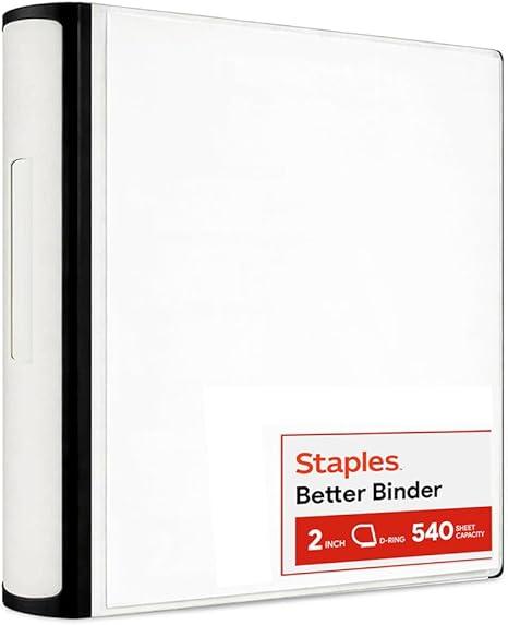 2 x 
Staples Better Binder 2-Inch 3-Ring Binder, White – Heavy-Duty Binder for School & Office Organization