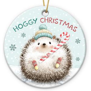 4 x Hedgehog Ornaments 2025 - Cute for Forest Animal Decoration, Animals Ornaments for Christmas Tree Decorations, Animal Lover Gifts, Hedgehog Gifts for Women Men, Friends, Family