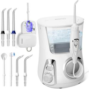 Water Flosser for Teeth and Braces, 800ML Dental Oral Irrigator with 10 Pressure Levels, 7 Jet Tips, Toothbrush & Nozzle Cleaning Case, Family Oral Care